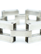 1930s Sterling Brick Link Bracelet Jewelry arcadeshops.com