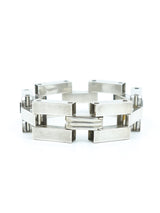 1930s Sterling Brick Link Bracelet Jewelry arcadeshops.com