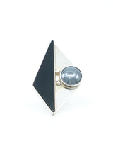 Modernist Geometric Onyx And Hematite Ring Jewelry arcadeshops.com