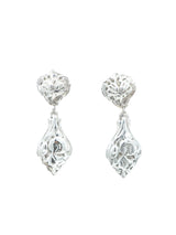 Brutalist Molded Silver Drop Earrings Jewelry arcadeshops.com