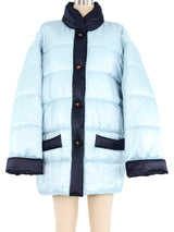Escada Ice Blue Silk Puffer Jacket arcadeshops.com