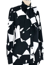 1970s Graphic Black and White Pant Ensemble Suit arcadeshops.com