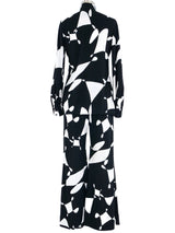 1970s Graphic Black and White Pant Ensemble Suit arcadeshops.com