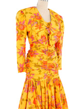 Bruce Oldfield Floral Taffeta Gown and Bolero Jacket Ensemble Suit arcadeshops.com