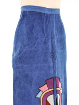 Applique Denim Midi Skirt Bottom arcadeshops.com