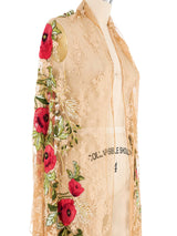 Valentino Pressed Flower Lace Shawl Accessory arcadeshops.com