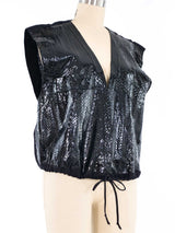 Snakeskin Drawstring Vest Jacket arcadeshops.com