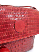 Fendi Red Woven Leather Bag Accessory arcadeshops.com
