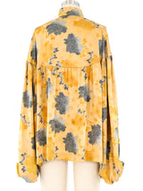 Autumnal Silk Balloon Sleeve Top Top arcadeshops.com