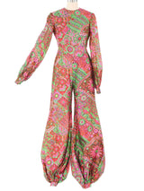 1970s Printed Silk Balloon Jumpsuit Jumpsuit arcadeshops.com