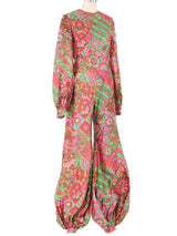 1970s Printed Silk Balloon Jumpsuit Jumpsuit arcadeshops.com