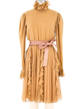 Bill Blass Ruffled Silk Dress Dress arcadeshops.com