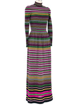 Metallic Striped Rib Knit Maxi Dress Dress arcadeshops.com