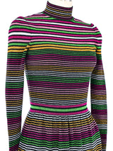 Metallic Striped Rib Knit Maxi Dress Dress arcadeshops.com