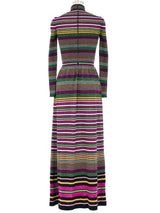 Metallic Striped Rib Knit Maxi Dress Dress arcadeshops.com