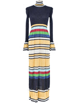 Metallic Color Block Rib Knit Maxi Dress Dress arcadeshops.com