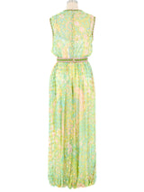 Mollie Parnis Metallic Belted Jumpsuit Jumpsuit arcadeshops.com