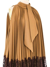 Lace Trimmed Pleated Swing Dress Dress arcadeshops.com