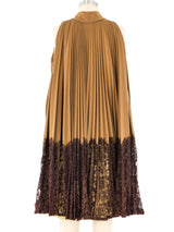 Lace Trimmed Pleated Swing Dress Dress arcadeshops.com