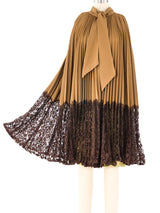 Lace Trimmed Pleated Swing Dress Dress arcadeshops.com