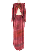 Off The Shoulder Rose Plisse Ensemble Suit arcadeshops.com