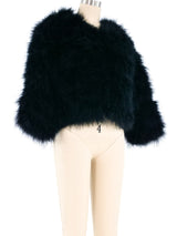 Black Marabou Cropped Jacket Jacket arcadeshops.com