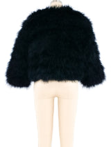 Black Marabou Cropped Jacket Jacket arcadeshops.com
