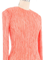 Mary McFadden Apricot Plisse Top Top arcadeshops.com