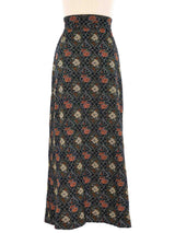 1970s Lurex Floral Midi Skirt Bottom arcadeshops.com