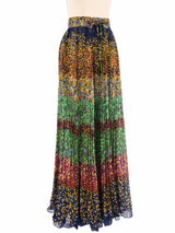 Floral Accordion Pleated Maxi Skirt Bottom arcadeshops.com