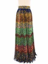 Floral Accordion Pleated Maxi Skirt Bottom arcadeshops.com