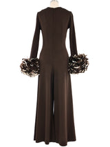 1970s Feather Trimmed Jumpsuit Jumpsuit arcadeshops.com