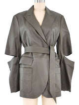 Sonia Rykiel Cut Leather Blazer Jacket arcadeshops.com