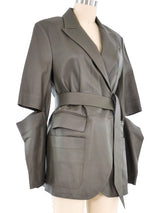 Sonia Rykiel Cut Leather Blazer Jacket arcadeshops.com