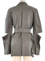 Sonia Rykiel Cut Leather Blazer Jacket arcadeshops.com