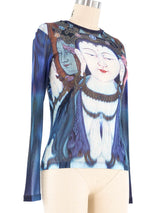 Vivienne Tam Mesh Buddha Long Sleeve Top Top arcadeshops.com