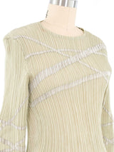 Issey Miyake Metallic Stripe Plisse Pleat Top Top arcadeshops.com