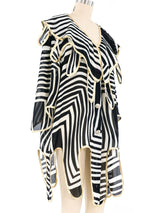 Graphic Striped Asymmetric Top Top arcadeshops.com