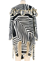 Graphic Striped Asymmetric Top Top arcadeshops.com
