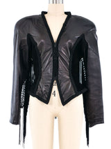 Lillie Rubin Fringed Leather Jacket Jacket arcadeshops.com