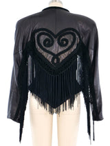 Lillie Rubin Fringed Leather Jacket Jacket arcadeshops.com