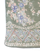 Indian Floral Printed Silk Scarf Accessory arcadeshops.com