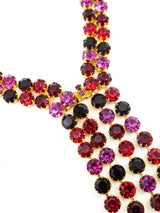 1960s Jewel Toned Crystal Necklace and Earring Set Jewelry arcadeshops.com