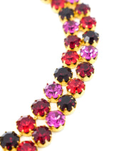 1960s Jewel Toned Crystal Necklace and Earring Set Jewelry arcadeshops.com