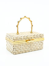 Woven Metal Minaudiere Handle Bag Accessory arcadeshops.com