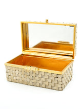 Woven Metal Minaudiere Handle Bag Accessory arcadeshops.com