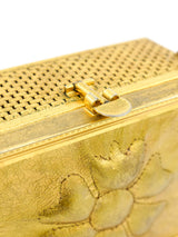 Goldtone Floral Box Bag Accessory arcadeshops.com