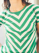 Kelly Green Chevron Striped Tee T-Shirt arcadeshops.com