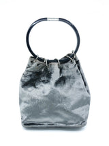 1999 Gucci Silver Velvet Ring Handle Bag Accessory arcadeshops.com