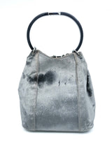 1999 Gucci Silver Velvet Ring Handle Bag Accessory arcadeshops.com